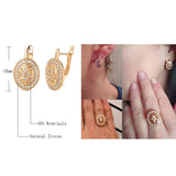 Luxury AAA+ Natural Zircon Hollow Flowers Rose Gold Stud Earrings - The Jewellery Supermarket
