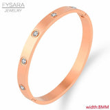 Luxury Brand Crystals AAA+ Cubic Zirconia Stainless Steel Love Bangles Bracelets - The Jewellery Supermarket