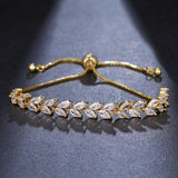 Luxury Charm Fashion AAA+ Cubic Zirconia Diamonds Leaf Bracelet - The Jewellery Supermarket