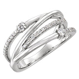 Luxury Dazzling Cross Micro Paved AAA+ Cubic Zirconia Diamonds Delicate Ring