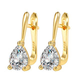 Luxury Gold Silver Color Water Drop AAA+ Cubic Zirconia Earrings - The Jewellery Supermarket