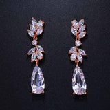 Luxury Long Flower Drop Marquise Earrings - Best Online Prices