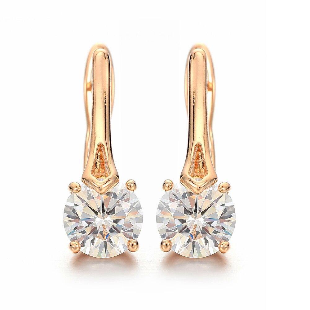 Luxury Non-fading Round AAA+ Zircon Crystal Shiny Stud Earrings - The Jewellery Supermarket