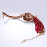 Luxury Red Natural Stone Vintage Antique Gold Color Crystal Bracelet - The Jewellery Supermarket