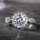 Luxury Round AAA+ Cubic Zirconia Diamonds Dazzling Ring - The Jewellery Supermarket