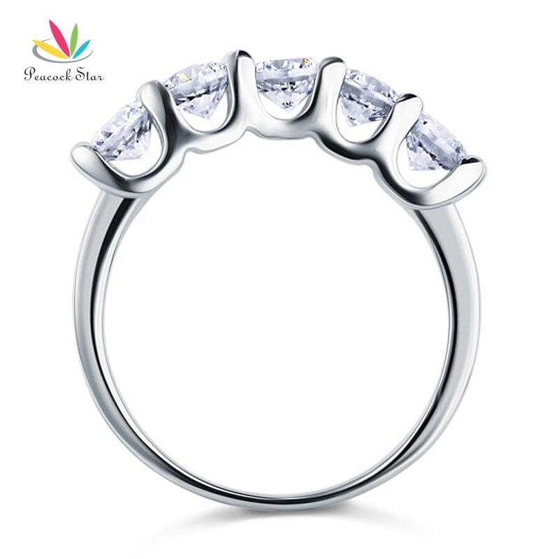 Marvelous 1.25 Carat 5 Stone Simulated Lab Diamonds Silver Eternity Ring - The Jewellery Supermarket
