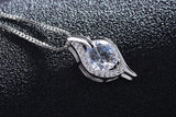 Marvelous 925 Sterling Silver Cubic Zirconia Water Drop Pendant Necklace