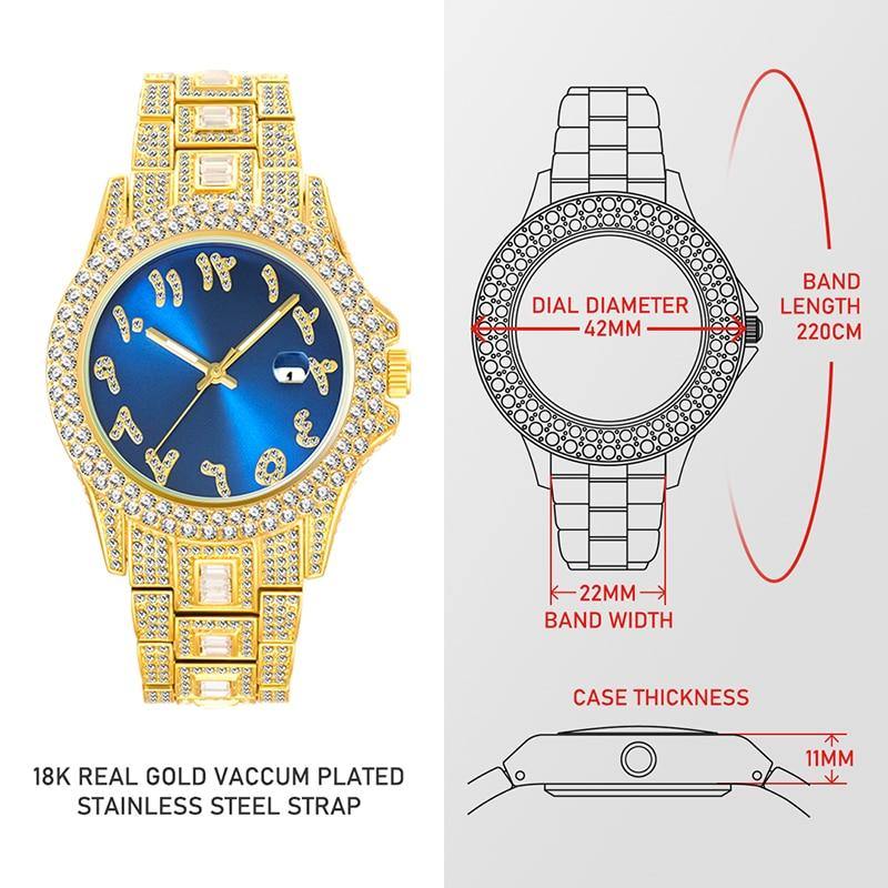 MISS FOX Brand Simulated Lab Diamonds Top Selling Luxury 18KGP Gold Watches - The Jewellery Supermarket