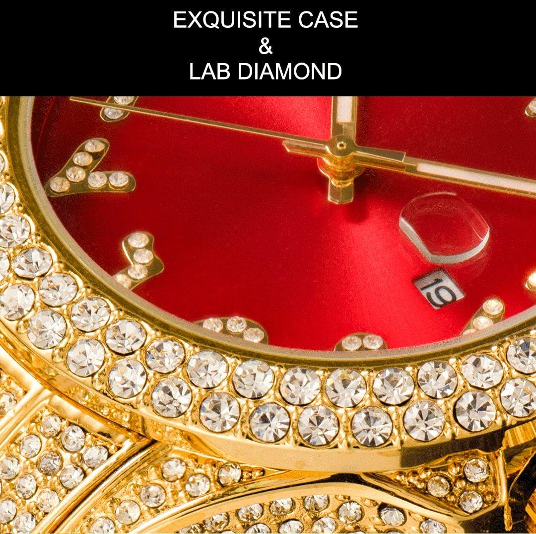 MISS FOX Brand Simulated Lab Diamonds Top Selling Luxury 18KGP Gold Watches - The Jewellery Supermarket