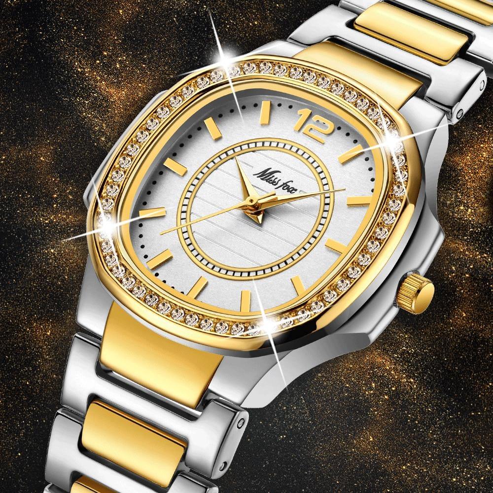 Miss Fox Designer Luxury Brand CZ Diamonds Quartz Gold Ladies Watch - The Jewellery Supermarket