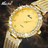 MISS FOX Luxury Brand Big Simulated Lab Diamond Ladies Wrist Watches