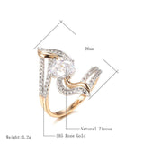 New 585 Rose Gold Micro-wax Inlay AAA+ Cubic Zirconia Diamonds Flowers Ring - The Jewellery Supermarket