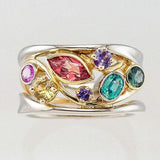 New Arrival Hollow Out Design Multicolour AAA CZ Crystals Fashion Ring - The Jewellery Supermarket
