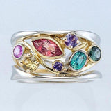 New Arrival Hollow Out Design Multicolour AAA CZ Crystals Fashion Ring - The Jewellery Supermarket