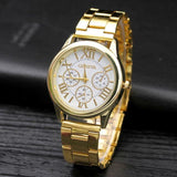 New Brand Gold Colour Geneva Casual Quartz Stainless Steel Dress Watch