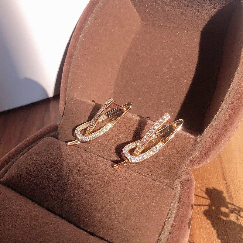 New Design AAA+ Natural Zircon Rose Gold Romantic Stud Earrings - The Jewellery Supermarket