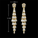 New Fashion Tassel Luxury Long Drop AAA+ Cubic Zirconia Diamonds Earrings - The Jewellery Supermarket