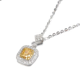 New Luxury Yellow Color AAA+ CZ Cushion Diamond Necklace - The Jewellery Supermarket