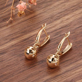 New Round White Natural AAA+ Zircon Rose Gold Luxury Dangle Earrings - The Jewellery Supermarket