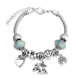 New Tree Of Life Lobster Buckle Snake Chain Beaded Bangles - The Jewellery Supermarket