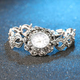 New Vintage Luxury Grey Crystal Silver Plated Bracelet Watch - The Jewellery Supermarket