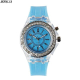 New Women Fashion Geneva LED Backlight Crystal Quartz Sport Waterproof Wristwatches - The Jewellery Supermarket