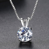 Outstanding AAA+ 2ct Solitaire Cubic Zirconia Diamonds Pendant Necklace