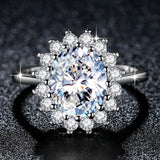 Outstanding Flower AAA Cubic Zirconia Diamonds and Crystals 3 Colour Ring