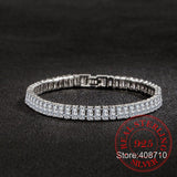+ PRICE DROP + Fine jewellery 925 Silver Colour Simulated Diamond 4mm Tennis Bracelet - The Jewellery Supermarket