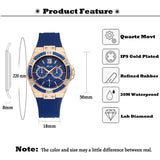 Quartz Watch With Pink Rubber Strap Sport Fashion Ladies Wristwatch - The Jewellery Supermarket