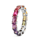Rainbow Color AAA+ Cubic Zirconia Crystals Simple Stylish Fashion Rings - The Jewellery Supermarket