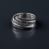 Real 925 Sterling Pretty Silver Feather Ring - Best Online Prices - The Jewellery Supermarket