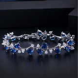 Romantic 925 Sterling Silver AAA Cubic Zirconia Diamonds and Crystals Bridal Bracelet - The Jewellery Supermarket