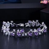 Romantic 925 Sterling Silver AAA Cubic Zirconia Diamonds and Crystals Bridal Bracelet - The Jewellery Supermarket