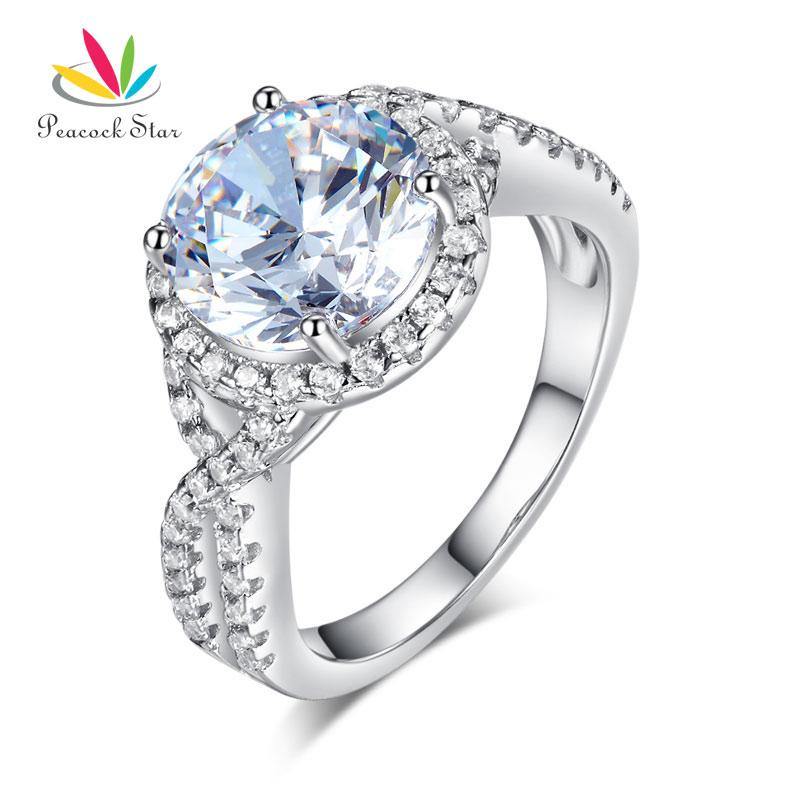 Sensational 3 Carat Simulated Lab Diamond Engagement Silver Ring - The Jewellery Supermarket