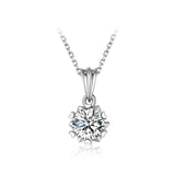 Silver Snowflake VVS1 Clarity Moissanite Diamond White Gold Plated Necklace Pendant