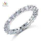 Splendid 2 Carat Total Simulated Lab Diamonds Silver Eternity Stacking Ring - The Jewellery Supermarket