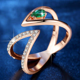 Splendid Rose Gold Color AAA+ Cubic Zirconia Diamonds Ring