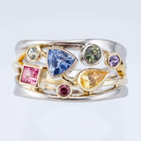 Stylish Fashion Jewellery 6 Color AAA CZ Stones Beautiful Ring for Women