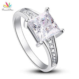 Super 1.5 Ct Princess Cut Simulated Lab Diamond Silver Wedding Promise Engagement Ring - The Jewellery Supermarket