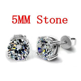 Superb 5mm/9mm Lab Diamond Stud Earring 100% 925 sterling silver - The Jewellery Supermarket