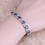 Superb AAA+ Cubic Zirconia Diamonds and Crystals Silver Bracelet