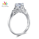 Superb Flower Design 1.25 Carat Simulated Lab Diamond Silver Luxury Ring - The Jewellery Supermarket