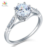 Terrific 2 Carat Round Cut Simulated Lab Diamond Silver Wedding Engagement Ring - The Jewellery Supermarket