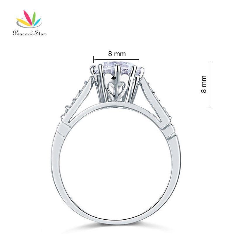 Terrific 2 Carat Round Cut Simulated Lab Diamond Silver Wedding Engagement Ring - The Jewellery Supermarket