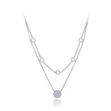Titanium Stainless Steel Double Layer Choker Geometry Circle Necklace