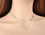 Titanium Stainless Steel Double Layer Choker Geometry Circle Necklace - The Jewellery Supermarket