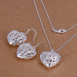TOP quality Cute Silver-Colour Fashion Pretty Necklace Earring Jewellery Set - The Jewellery Supermarket