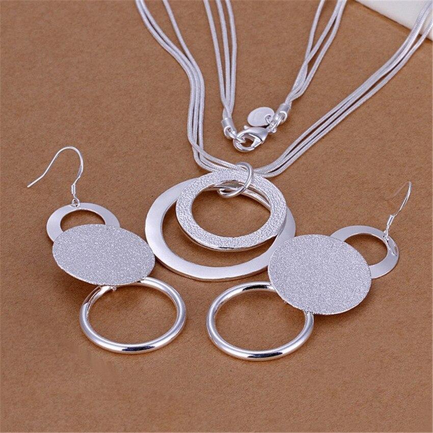 TOP quality Cute Silver-Colour Fashion Pretty Necklace Earring Jewellery Set - The Jewellery Supermarket