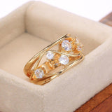 Trendy Hollow Out Band Shiny AAA+ Cubic Zirconia Diamonds High Quality Ring - The Jewellery Supermarket